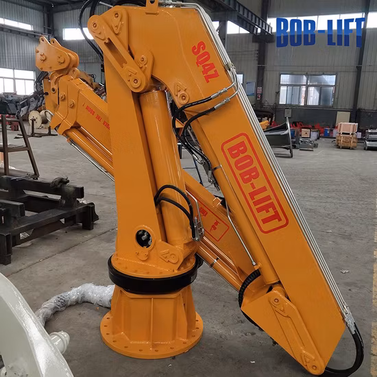 Bob Lift 4tons Marine Deck Crane Barco Guindastes de elevação com guindastes de lança articulada